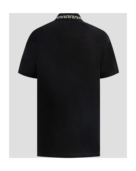Versace Black Short-Sleeved Polo Shirt for men