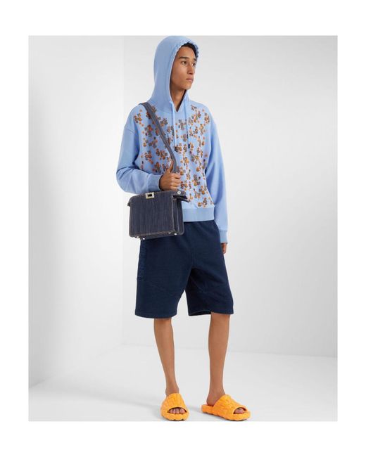 Fendi Blue Jersey Bermuda Shorts for men