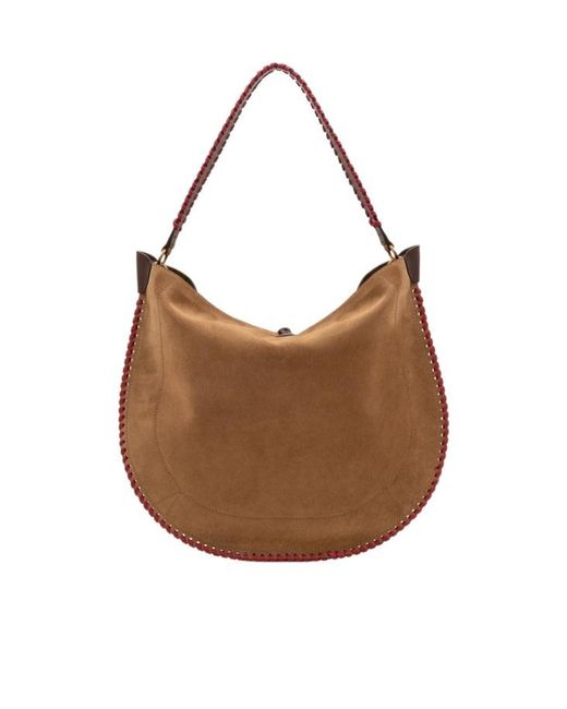Isabel Marant Brown Logo Printed Shoulder Bag