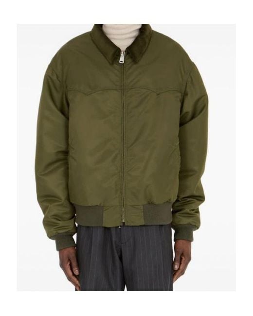 Maison Margiela Green Four Stitches Zip-Up Bomber Jacket for men