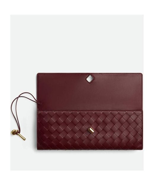 Bottega Veneta Red Andiamo Intrecciato Clutch Bag