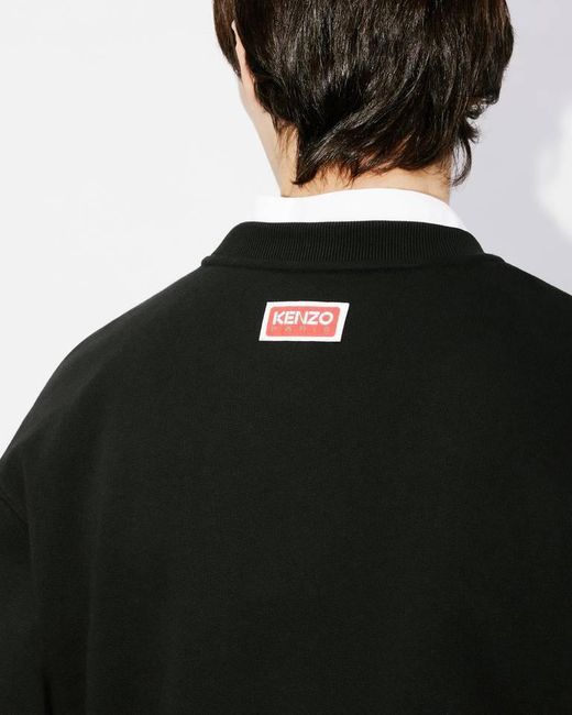 KENZO Black Logo Printed Crewneck Sweatshirt for men