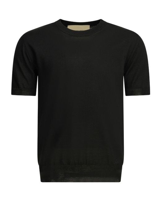 Valentino Blue Vlogo Signa Short-Sleeve Knitted Sweater for men
