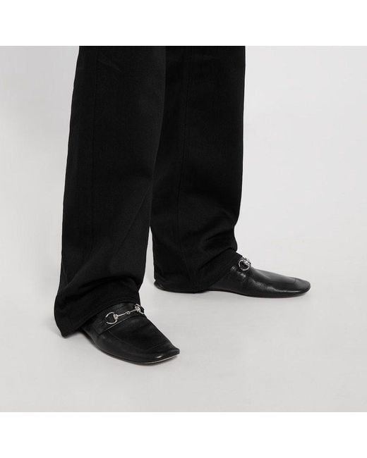 Gucci Black Horsebit Detailed Loafers for men