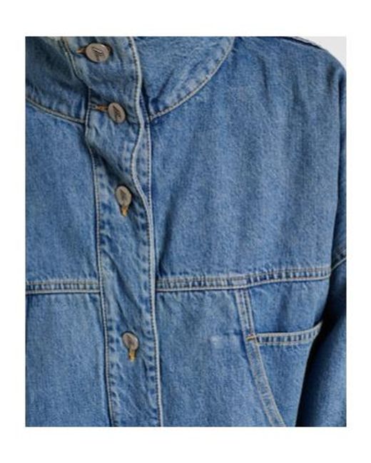 The Attico Blue Oversized Denim Bomber Jacket