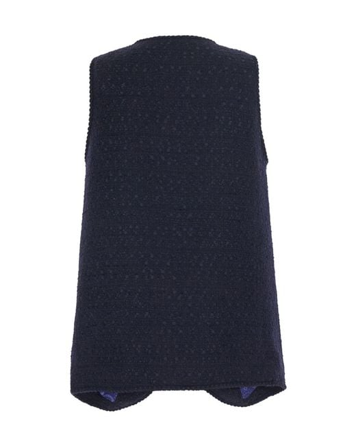Etro Blue Sleeveless A-Line Jacket