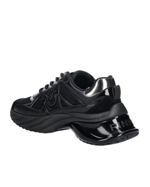 Pinko Black Logo Detailed Lace-Up Sneakers