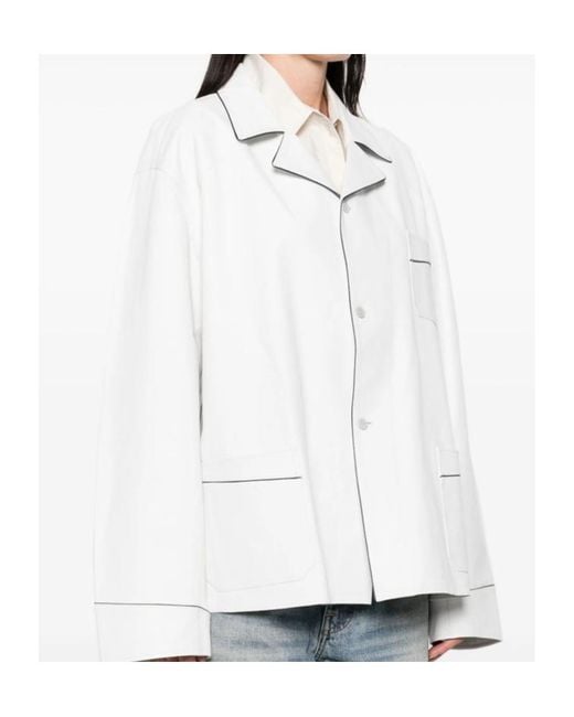 Prada White Nappa Leather Shirt