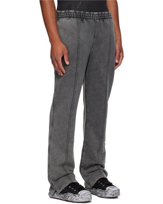 Represent Gray Elastic-Waist Straight-Leg Pants for men