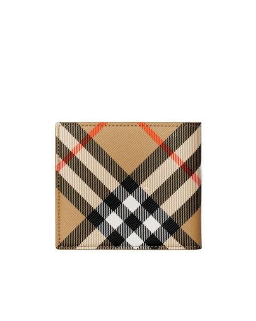 Burberry Natural Check Printed Bi-Fold Wallet for men