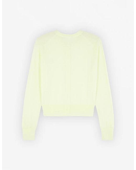 Maison Kitsuné Yellow Maison Kitsuné Baby Fox Patch Knit Cardigan