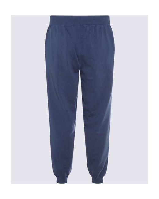 Malo Blue Drawstring-Waist Track Pants for men