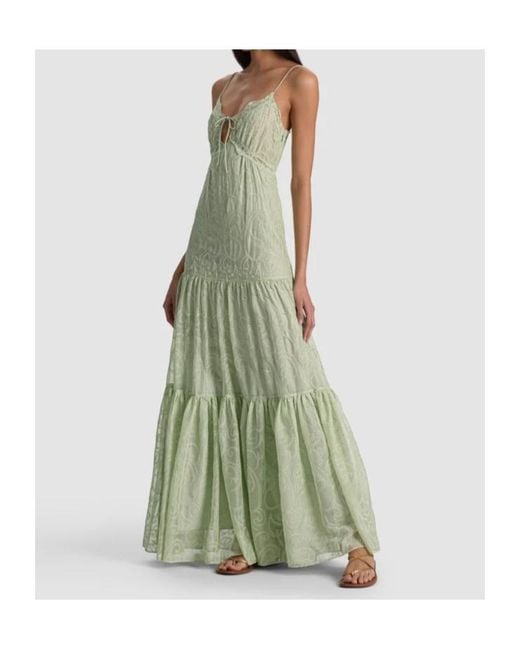Alice + Olivia Green Nicky Tiered Maxi Dress