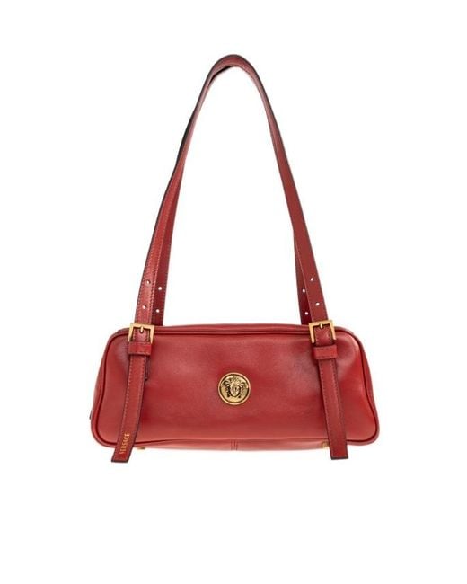 Versace Red Emblème Bowling Bag