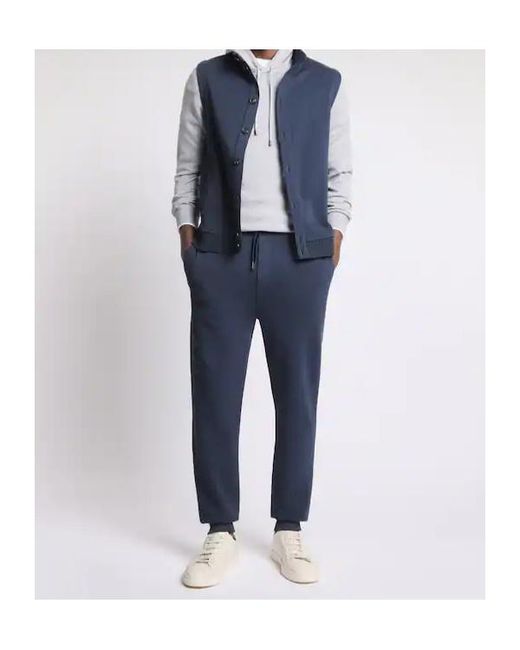 Fay Blue Drawstring Cuffed Joggers for men