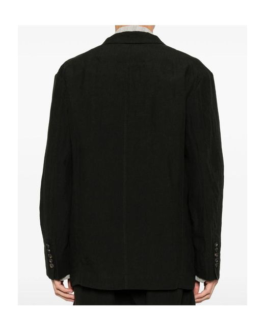 Ziggy Chen Black Single-Breasted Notched-Lapels Jacket for men
