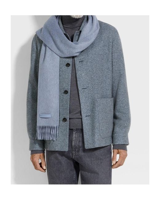 Zegna Blue Pocket Button Jacket for men
