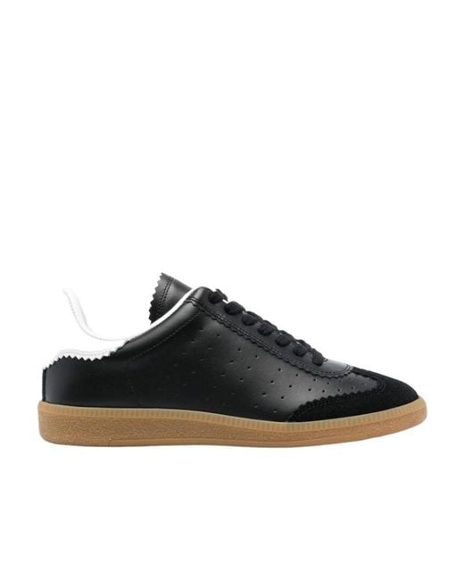 Isabel Marant Black Round Toe Lace-Up Sneakers