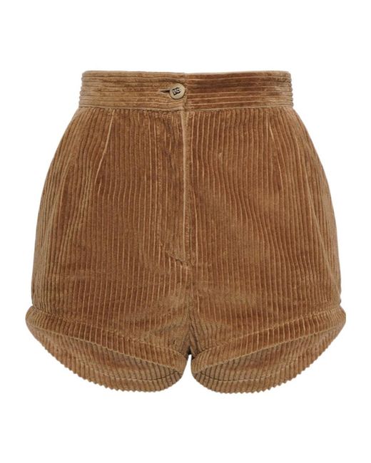 Dolce & Gabbana Brown High-Waist Shorts