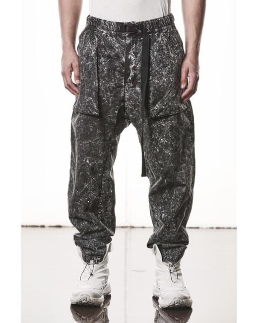 Thom Krom Gray Marble Effect Cargo Pants for men