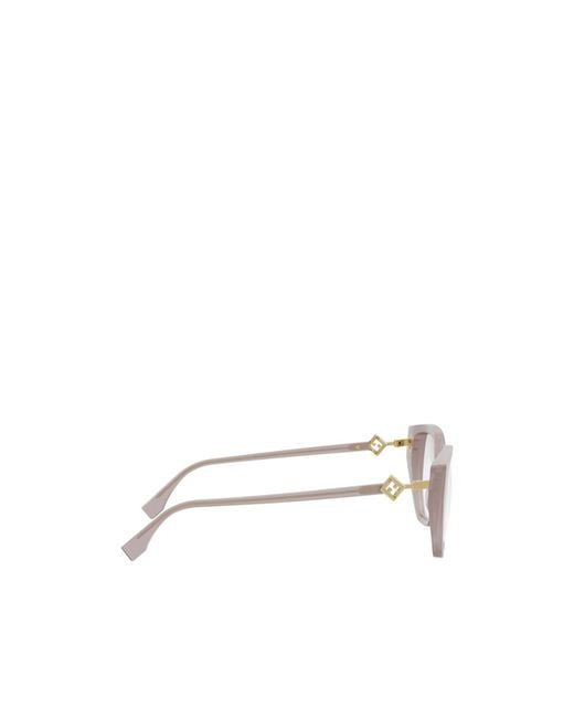 Fendi White Eyewear Geometric-Frame Glasses