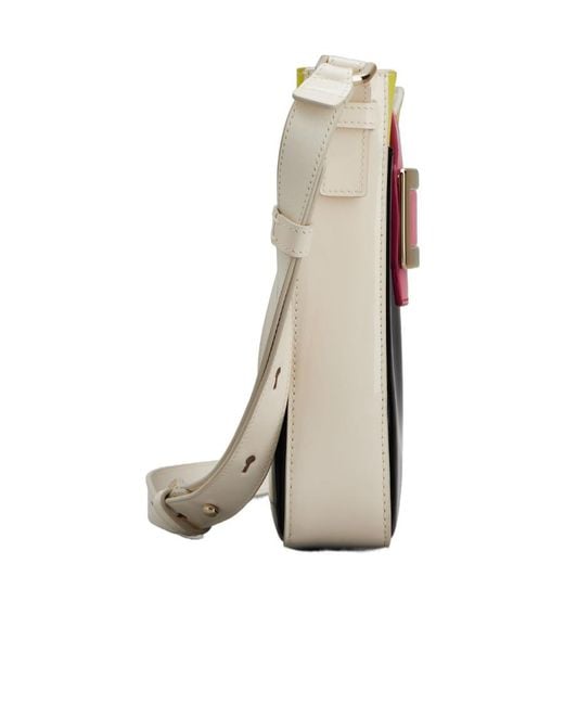 Roger Vivier Black Logo Engraved Color Blocked Crossbody Bag