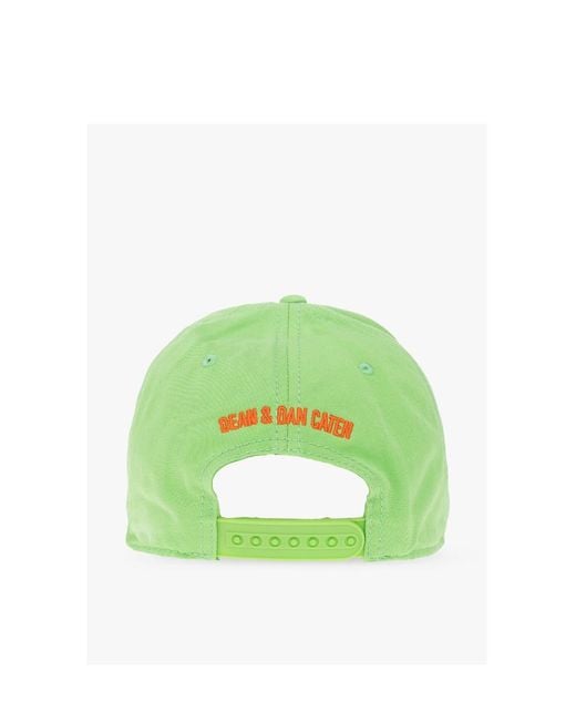 DSquared² Green Logo-Embroidered Curved Peak Baseball Cap
