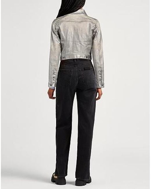 DIESEL Gray Solid-Colored Denim Jacket