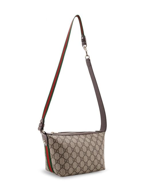Gucci Gray Small Ophidia Gg-Monogram Shoulder Bag