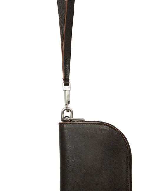 Rick Owens White Neck Strap Wallet for men