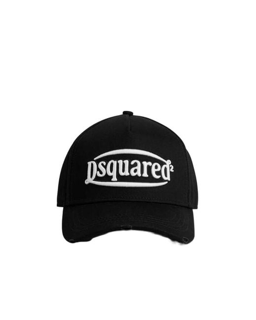 DSquared² Black Logo Embroidered Baseball Cap for men
