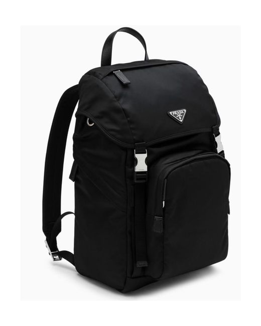 Prada Black Logo Backpack for men