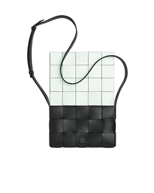 Bottega Veneta Black Cassette Woven Medium Shoulder Bag for men