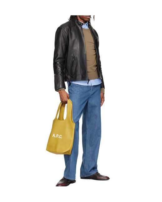 A.P.C. Metallic Logo-Print Tote Bag for men