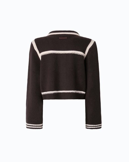 Pinko Black Contrast-Trim Knit Jacket