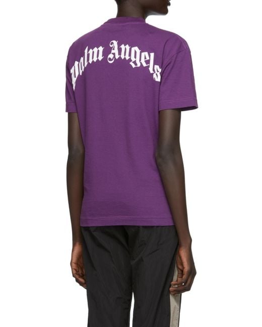 Palm Angels Purple Bear Print T-Shirt for men