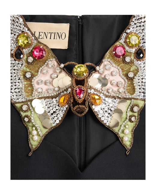 Valentino Black Embellished Bow Dress