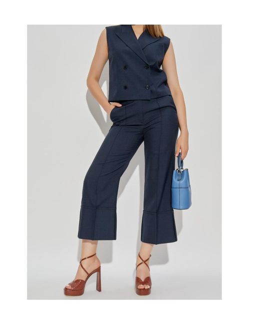 Theory Blue Cuffed Trousers