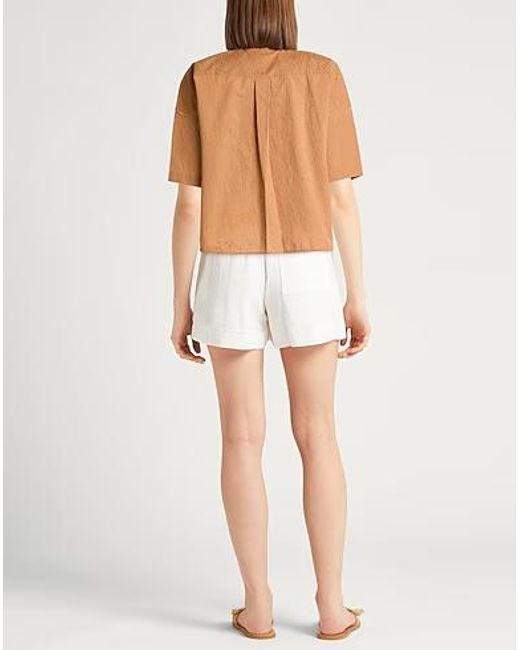 Brunello Cucinelli Brown Loose Solid Short-Sleeve Shirt
