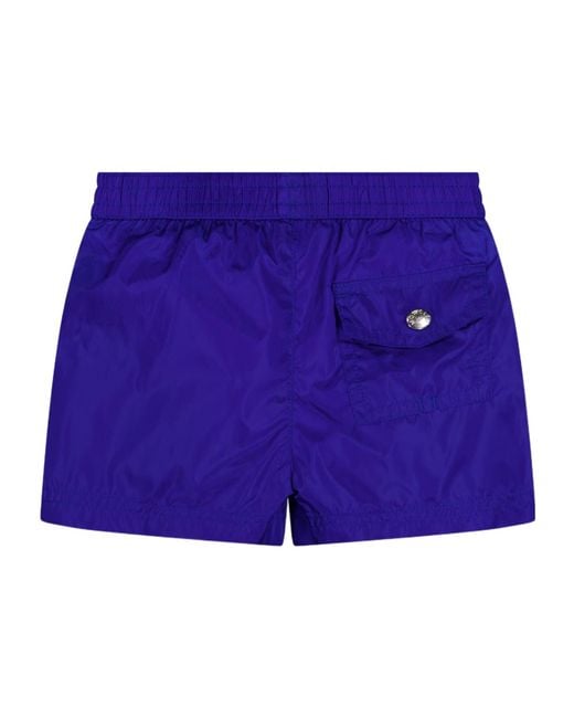 Moncler Purple Emblem Patch Shorts