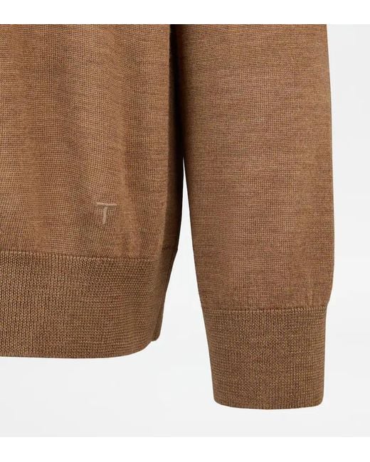 Tod's Brown Round-Neck Pullover
