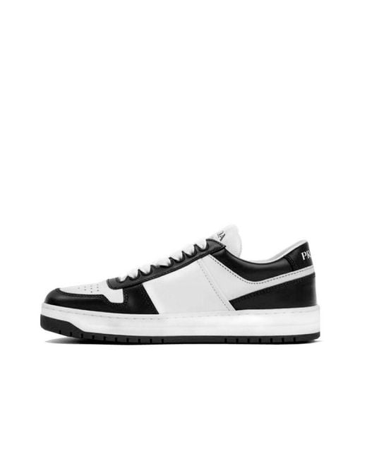 Prada White Downtown Leather Sneakers