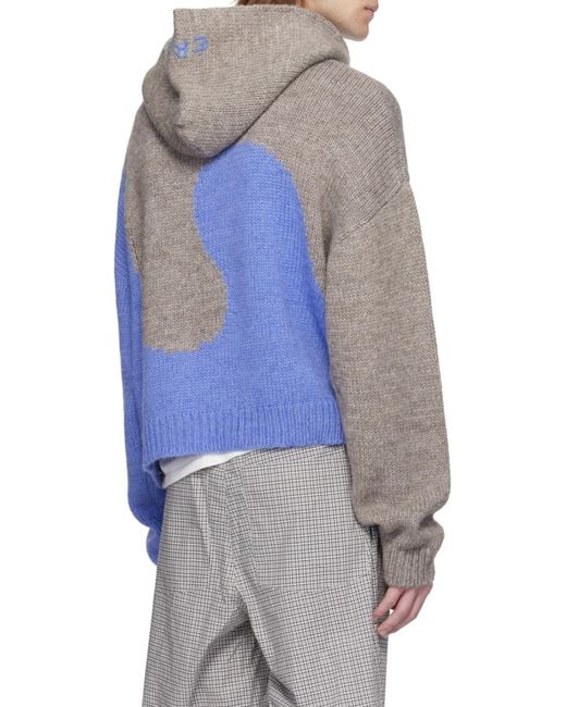 ERL Blue Hooded Sweater for men
