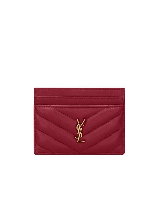 Saint Laurent Red Cassandre Card Case