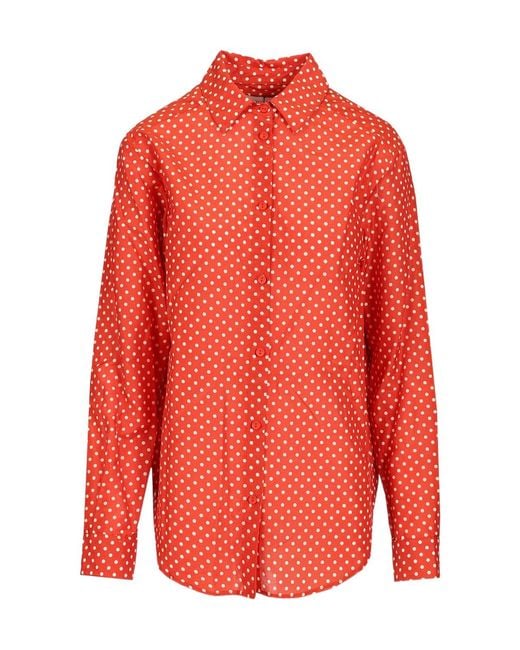 Matteau Red Classic Polka-Dot Shirt