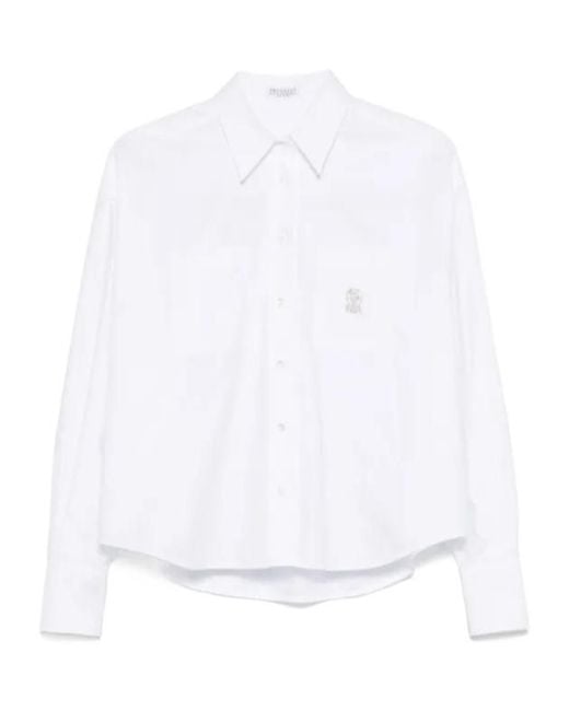Brunello Cucinelli White Cotton Shirt