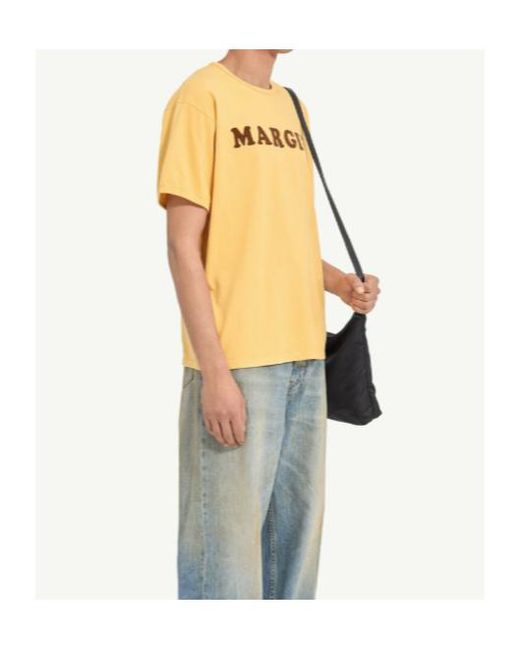 MM6 by Maison Margiela Yellow Arch Print T-Shirt for men