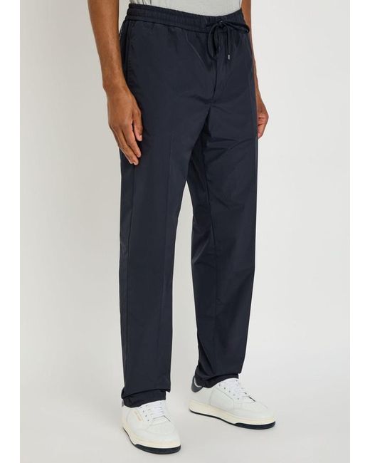 Moncler Blue Tapered-Leg Shell Trousers for men
