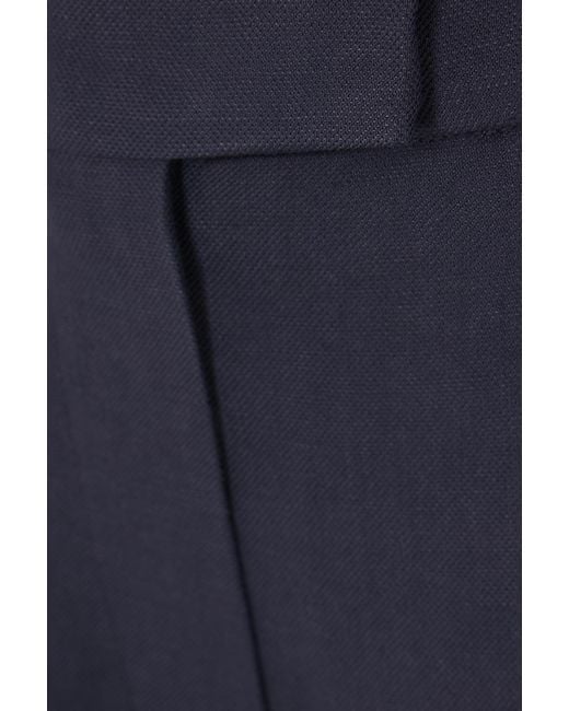 Brunello Cucinelli Blue Fluid Twill Loose Pleated Trousers