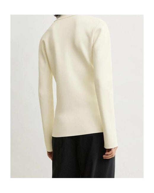 Totême White Compact-Knit Buttoned Cardigan